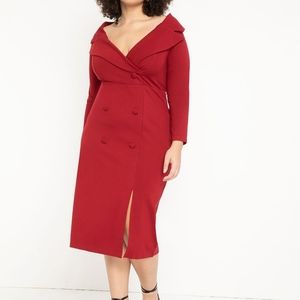 Portrait Neckline Collared Dress